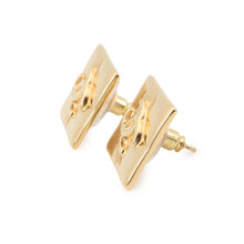 Load image into Gallery viewer, CHANEL Matelasse CC Logo Square Earrings GoldABE656-B18535-NAAKS Gold Plated
