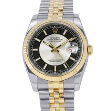 将图像加载到图库查看器中，ROLEX Datejust W36mm Stainless Steel K18YG Silver/Black Dial116233
