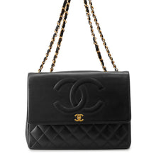 Load image into Gallery viewer, CHANEL Jumbo Matelasse Large CC Logo Chain Shoulder Black Leather
