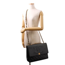 Load image into Gallery viewer, CHANEL Jumbo Matelasse Large CC Logo Chain Shoulder Black Leather
