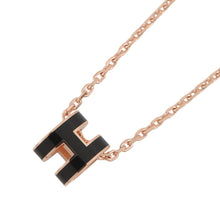 将图像加载到图库查看器中，HERMES Pop Ash Necklace Size Mini Black Gold Plated Lacquer
