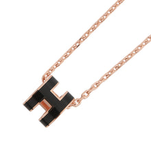 将图像加载到图库查看器中，HERMES Pop Ash Necklace Size Mini Black Gold Plated Lacquer

