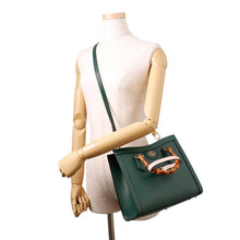Load image into Gallery viewer, GUCCI Diana Bamboo 2-way Handbag Green702721 Leather Size Small
