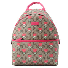 将图像加载到图库查看器中，GUCCI Children's Kim Seung-yeon Flower Print Backpack Beige/Red782708 GG Supreme Leather
