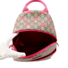 将图像加载到图库查看器中，GUCCI Children's Kim Seung-yeon Flower Print Backpack Beige/Red782708 GG Supreme Leather
