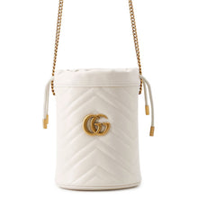 Load image into Gallery viewer, GUCCI GG Marmont Baguette Bag White575163 Leather Size Small
