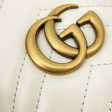 Load image into Gallery viewer, GUCCI GG Marmont Baguette Bag White575163 Leather Size Small
