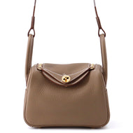 HERMES Lindy Etoupe Taurillon Clemence Size Mini