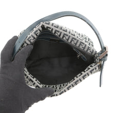 Load image into Gallery viewer, FENDI Zucchino Mamma Bucket Handbag Gray/Navy Canvas Leather
