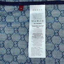 将图像加载到图库查看器中，GUCCI GG Jacquard Denim Shirt Size 38 Blue788680 Cotton100%
