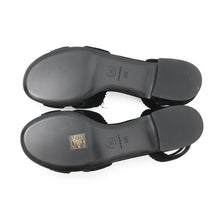 Load image into Gallery viewer, CHANEL Camellia Pointed Toe Sandals BlackG45928 Velvet Size 39C
