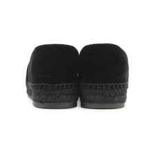 Load image into Gallery viewer, CHANEL CHANEL CC Logo Espadrilles BlackG45849 Velvet Raffia Size 39C
