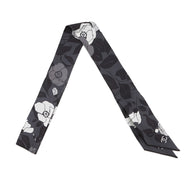 CHANEL Scarf Camellia CC Logo Gray/BlackAAB779-B23588-U8080 Silk100%