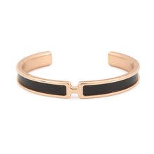 将图像加载到图库查看器中，HERMES Olymp Bracelet Size T2 Black Box Calf Leather Metal
