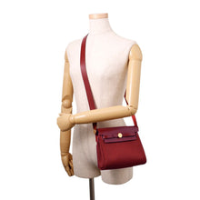 将图像加载到图库查看器中，HERMES Herbag zip Rouge H Toile Military Vache Hunter Leather Size Mini
