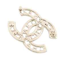 将图像加载到图库查看器中，CHANEL CC Logo BroochAB4879-B04130-N8975 Gold Plated Rhinestone Faux Pearl
