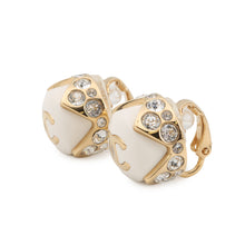 将图像加载到图库查看器中，CHANEL CC Logo EarringABH727-B24313-U9887 Gold Plated Rhinestone
