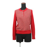 CHANEL CC Logo Check Knit Size 34 RedP77377 K11231 NZI40 Cashmere97% Polyamide2% Elastine1%