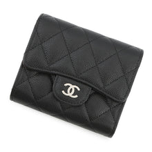 将图像加载到图库查看器中，CHANEL Matelasse Classic Small Flap Wallet BlackAP0229-Y01588-C3906 Caviar Leather
