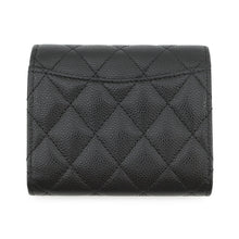 将图像加载到图库查看器中，CHANEL Matelasse Classic Small Flap Wallet BlackAP0229-Y01588-C3906 Caviar Leather
