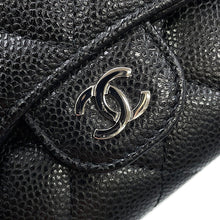 将图像加载到图库查看器中，CHANEL Matelasse Classic Small Flap Wallet BlackAP0229-Y01588-C3906 Caviar Leather
