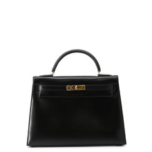 Load image into Gallery viewer, HERMES Kelly Sellier Black Box Calf Leather Size 32
