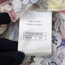 将图像加载到图库查看器中，CHANEL Lace blouse Size 34 White/MulticolorP77245-V69058-NX111 79% Cotton, 14% Viscose, 7% Polyamide
