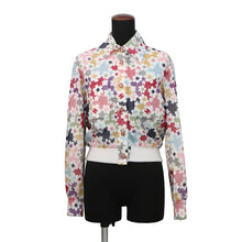 将图像加载到图库查看器中，CHANEL 24P Blooming Raffia Patchwork Jacket Size 34 White/MulticolorP76667-V68570-NU931 Cotton82% Polyester18%

