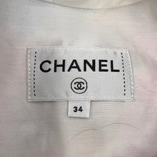 将图像加载到图库查看器中，CHANEL 24P Blooming Raffia Patchwork Jacket Size 34 White/MulticolorP76667-V68570-NU931 Cotton82% Polyester18%
