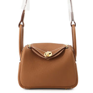 HERMES Lindy Gold Taurillon Clemence Size Mini
