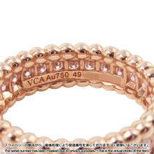 Load image into Gallery viewer, Van Cleef &amp; Arpels Perlée Diamond Ring Single-Row Model Size 49/#9VCARPJMW00 18K Pink Gold
