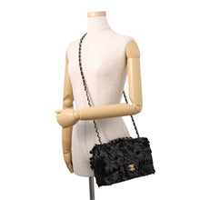 将图像加载到图库查看器中，CHANEL Matelasse Sequins Shoulder Bag BlackA01112 Lambskin Satin Sequins Size 25

