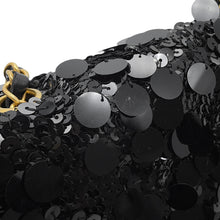 将图像加载到图库查看器中，CHANEL Matelasse Sequins Shoulder Bag BlackA01112 Lambskin Satin Sequins Size 25
