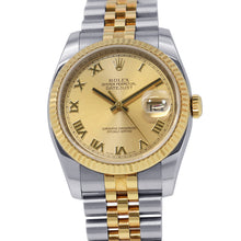 将图像加载到图库查看器中，ROLEX Datejust W36mm Stainless Steel K18YG Champagne Dial116233
