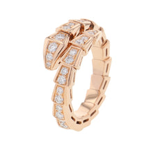 将图像加载到图库查看器中，BVLGARI Serpenti Viper Ring Size M (approximately 11-13)355976 18K Pink Gold
