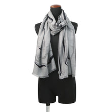 将图像加载到图库查看器中，HERMES Rectangle Presidential horse tack Size 180 Gris Foncé / White / Blue MarineH691443T Cashmere70% Silk30%
