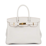 HERMES Birkin Pearl Grey Togo Leather Size 30