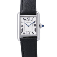 将图像加载到图库查看器中，CARTIER Must tank SM H29.5mm×W22mm Stainless Steel Leather Silver DialWSTA0042
