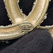 Load image into Gallery viewer, CHANEL CC Logo BroochAB5776 Gold Plated Rhinestone Faux Pearl
