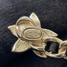 Load image into Gallery viewer, CHANEL CC Logo Brooch BlackAB9679 Gold Plated Leather Rhinestone Faux Pearl
