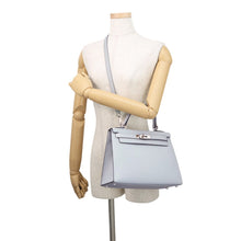 将图像加载到图库查看器中，HERMES Kelly Sellier Blue Gacier Epsom Size 28
