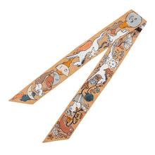 将图像加载到图库查看器中，HERMES Twilly Twilly Mille Et Un Lapins Beige Doll / Apricot Silk100%
