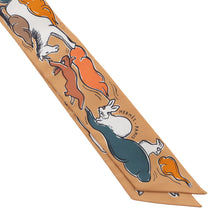 将图像加载到图库查看器中，HERMES Twilly Twilly Mille Et Un Lapins Beige Doll / Apricot Silk100%
