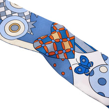 将图像加载到图库查看器中，HERMES Twilly Whispering in the Forest Les Murmures de la Foret Blue Jean/Orange/Cream Silk100%
