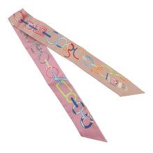 将图像加载到图库查看器中，HERMES Twilly Do Re Boucles Rose Poudre/Blue Silk100%
