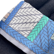 Load image into Gallery viewer, HERMES Twilly TRESSES H Blue Jean / Grispearl Silk100%

