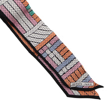 将图像加载到图库查看器中，HERMES Twilly TRESSES H Apricot/Black/Rose Silk100%
