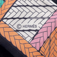 将图像加载到图库查看器中，HERMES Twilly TRESSES H Apricot/Black/Rose Silk100%
