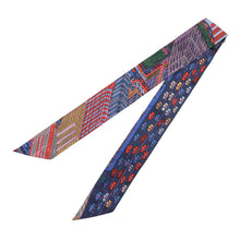 将图像加载到图库查看器中，HERMES Twilly Pantin City Blue/Rose/Vert Silk100%
