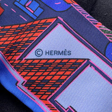将图像加载到图库查看器中，HERMES Twilly Pantin City Blue/Rose/Vert Silk100%
